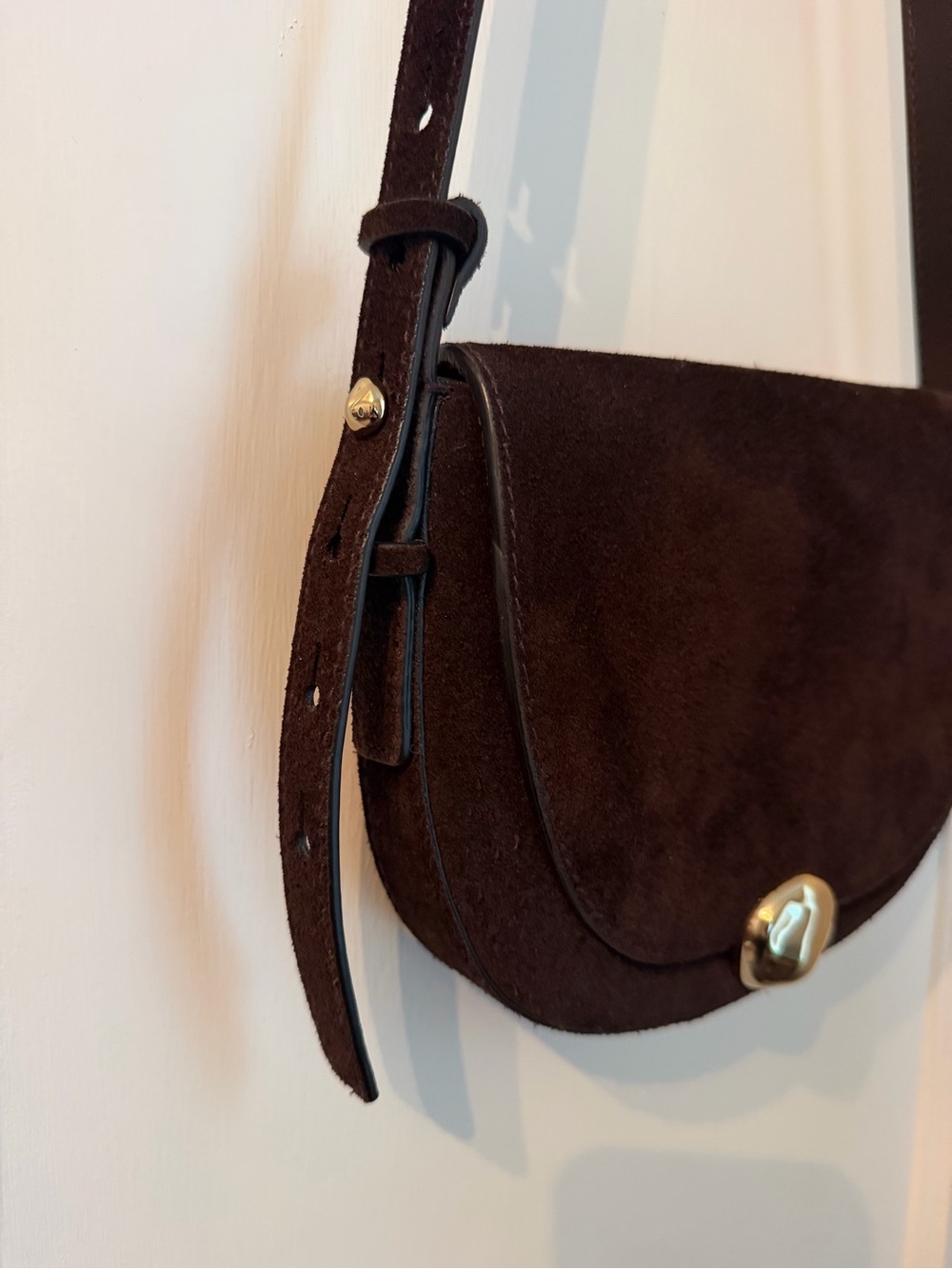 Madewell Dark Brown Suede Crossbody Bag - Picture 3 of 7